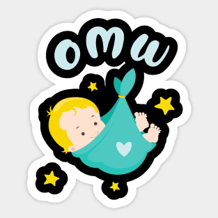 Baby on my Way OMW funny Birth Announcement Gift Sticker